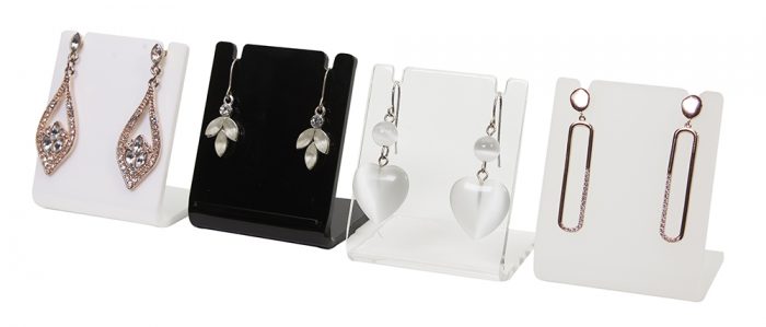 Black Leather Individual Earring Display Stand – Jewelry Holder & Organizer, Unisex