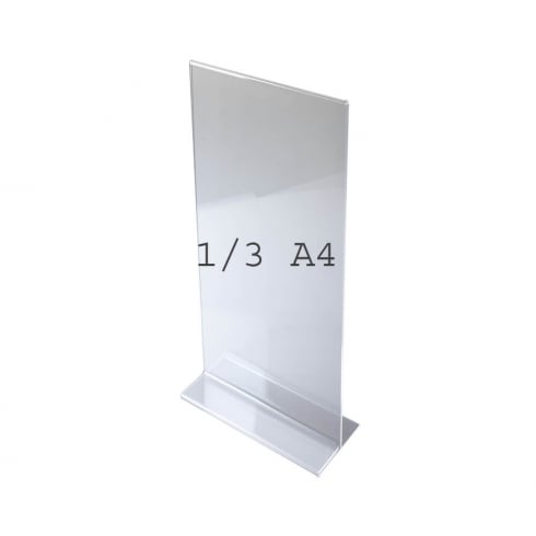1/3 A4 vertical portrait sign holder-counter   (acrylic sign holders)