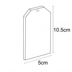 10.5 x 5cm blank gift tag