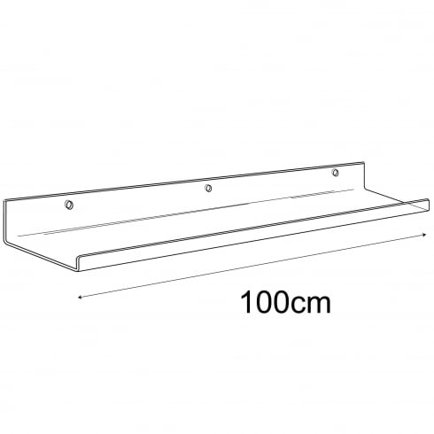 100cm deep lipped wall fixing shelf