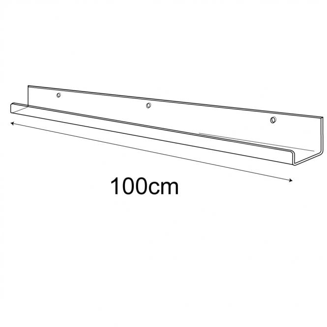 100cm shallow lipped wall fixing shelf