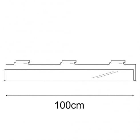 100cm single greeting card (0.5cm capacity) rack slatwall