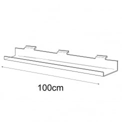 100cm standard lipped slatwall shelf