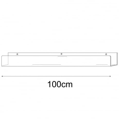 100cm tall lipped wall fixing shelf