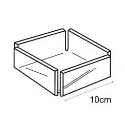 10cm square tray   (acrylic trays & tubs)