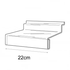 10cmx22cm shelf +sign holder-slatwall   (acrylic shelves: slatwall)