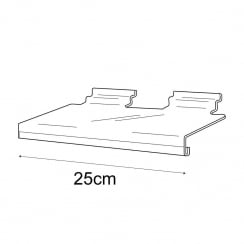 10cmx25cm shelf +sign holder-slatwall   (shelving for slatwall)