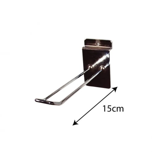 15cm looped euro slatwall prong hook