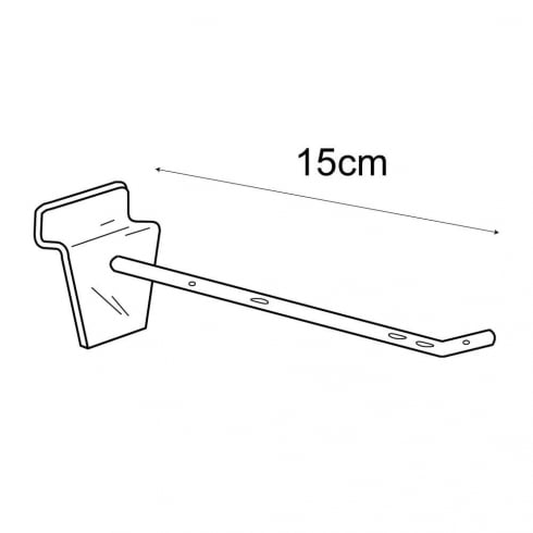 15cm single slatwall prong hook