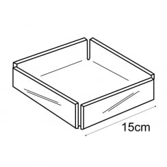 15cm square tray   (acrylic trays & tubs)