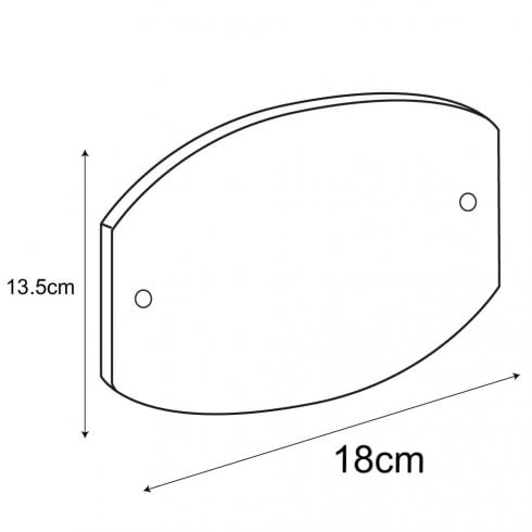 18 x 13.5cm blank curved sign