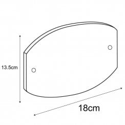 18 x 13.5cm blank curved sign