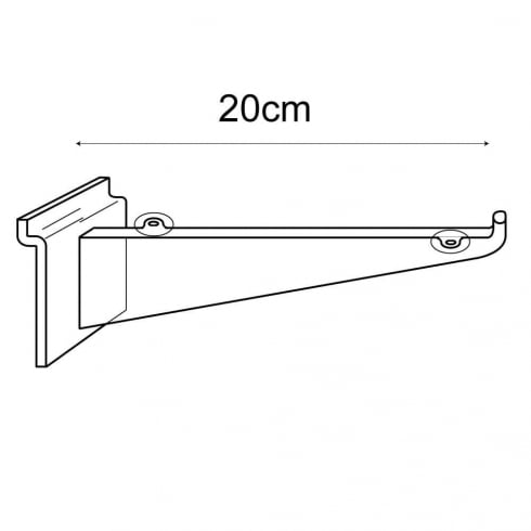 20cm bracket-slatwall   (slatwall shelf bracket)