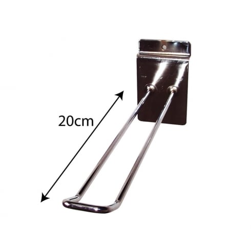 20cm looped euro slatwall prong hook