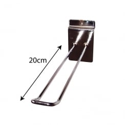 20cm looped euro slatwall prong hook