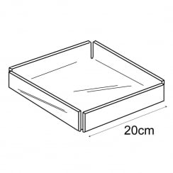 20cm square tray   (acrylic trays & tubs)