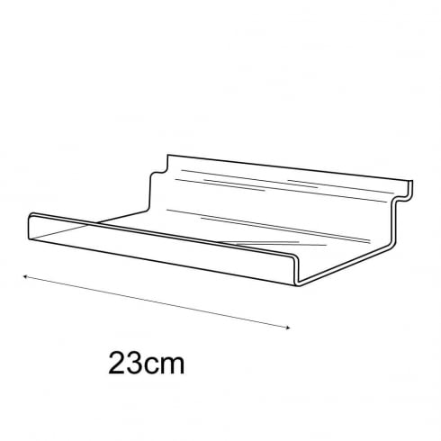 23cm lipped floating slatwall shelf