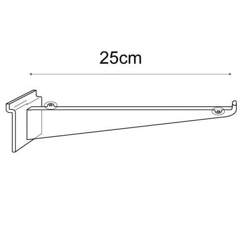 25cm bracket-slatwall   (slatwall shelf bracket)