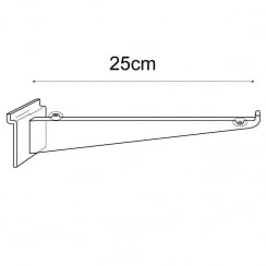 25cm bracket-slatwall   (slatwall shelf bracket)