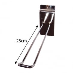25cm looped euro slatwall prong hook