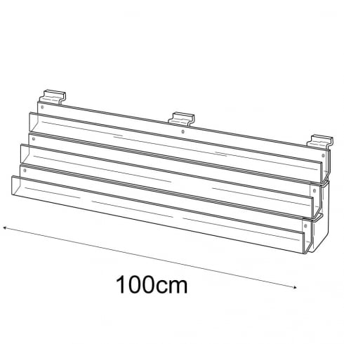 3 tier 100cm greeting card rack slatwall