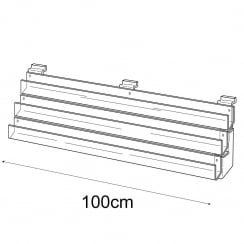 3 tier 100cm greeting card rack slatwall