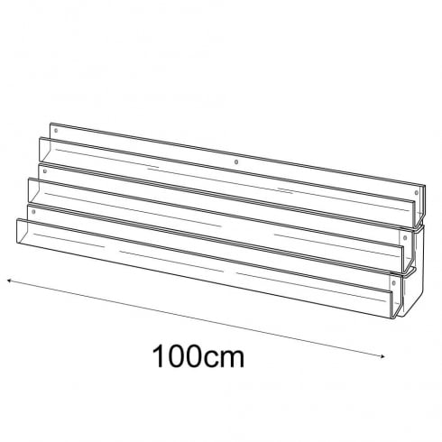 3 tier 100cm greeting card rack wall fixing
