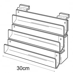 3 tier 30cm greeting card rack slatwall