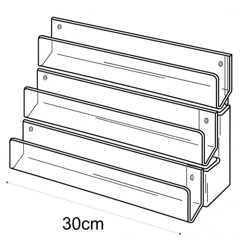 3 tier 30cm greeting card rack wall fixing