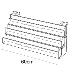 3 tier 60cm greeting card rack slatwall