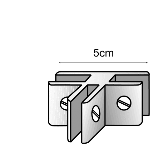 3 way square edge panel connector