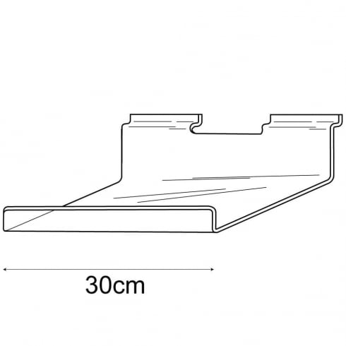 30cm deep lipped slatwall shelf