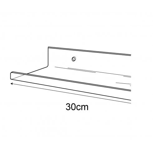 30cm deep lipped wall fixing shelf