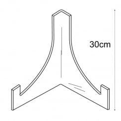 30cm plate stand: heavy duty   (acrylic plate stands: shop equipment)