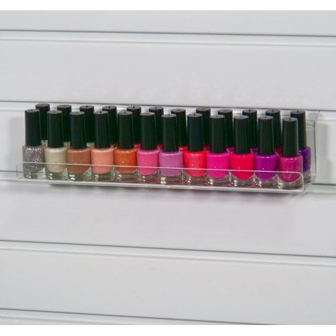 30cm shallow lipped slatwall shelf