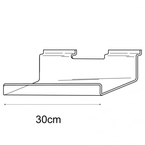 30cm standard lipped slatwall shelf