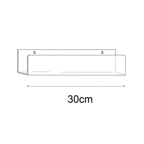 30cm tall lipped wall fixing shelf
