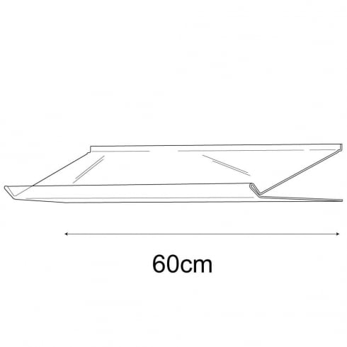 31cmx60cm lipped sloping display-slatwall   (slatwall acrylic shelf)