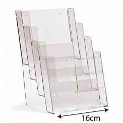 4 tier A5 portrait leaflet holder counter standing