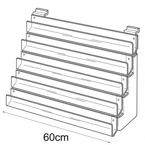5 tier 60cm greeting card rack slatwall