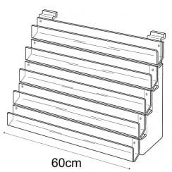 5 tier 60cm greeting card rack slatwall