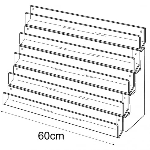 5 tier 60cm greeting card rack wall fixing