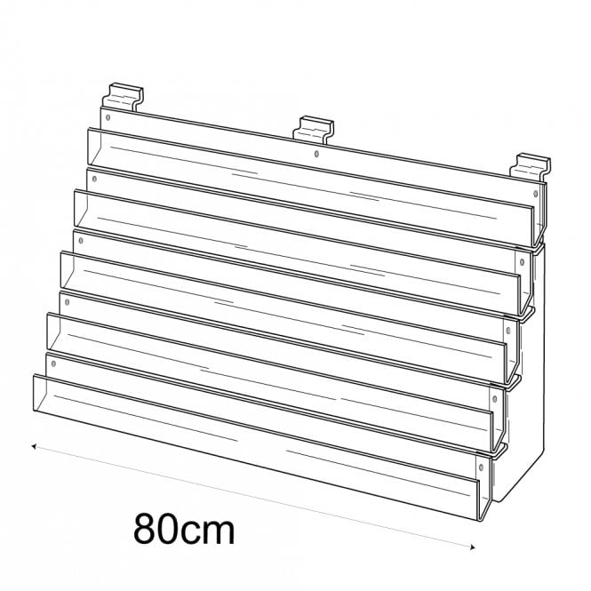 5 tier 80cm greeting card rack slatwall