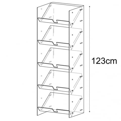5 tier angled newspaper magazine brochure display floor stand
