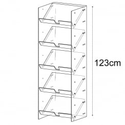 5 tier angled newspaper magazine brochure display floor stand