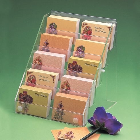 5 tier florist card display counter standing and wall fixing