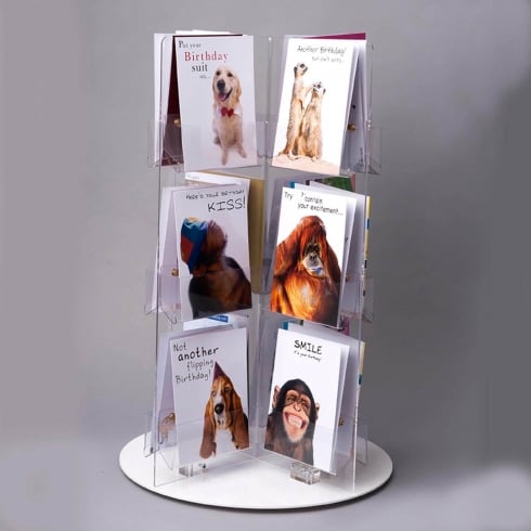 5" x 7" 24 pocket greeting card display counter standing spinner