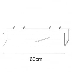 60cm deep greeting card rack slatwall