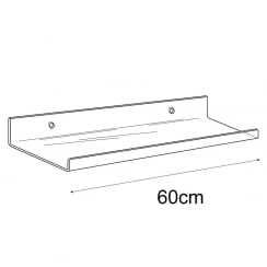 60cm deep lipped wall fixing shelf