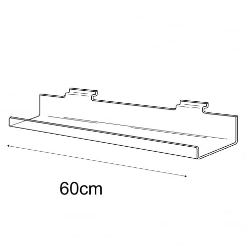 60cm standard lipped slatwall shelf